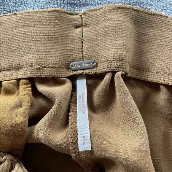 Free People Nothin to Say Pleated Pant Womens Small Gold Brown Wide  Lagenlook - Picture 11 of 16